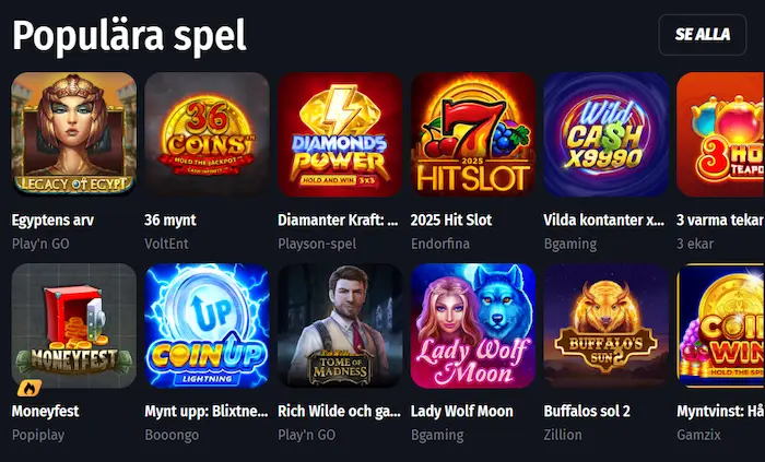 WinShark Casino Sverige spel